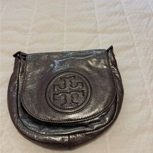Vintage Tory Burch Shimmering Charcoal Crossbody Bag
